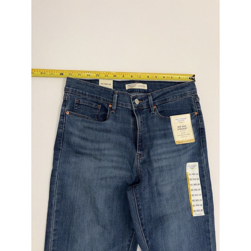 Levi Strauss Signature Gold Women’s 10S W30 L30 Mid Rise Straight Stretch Jeans - Picture 6 of 7